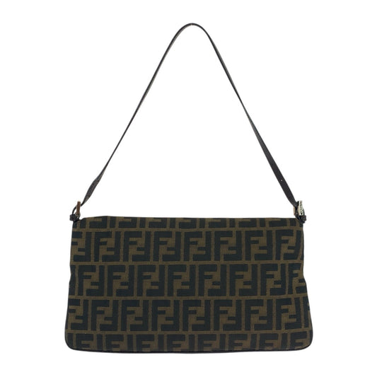 FENDI Shoulder Bag 2384 26796 018 canvas Brown Silver Metal Shoulder Bag handbag Zucca Pattern Women Used Authentic