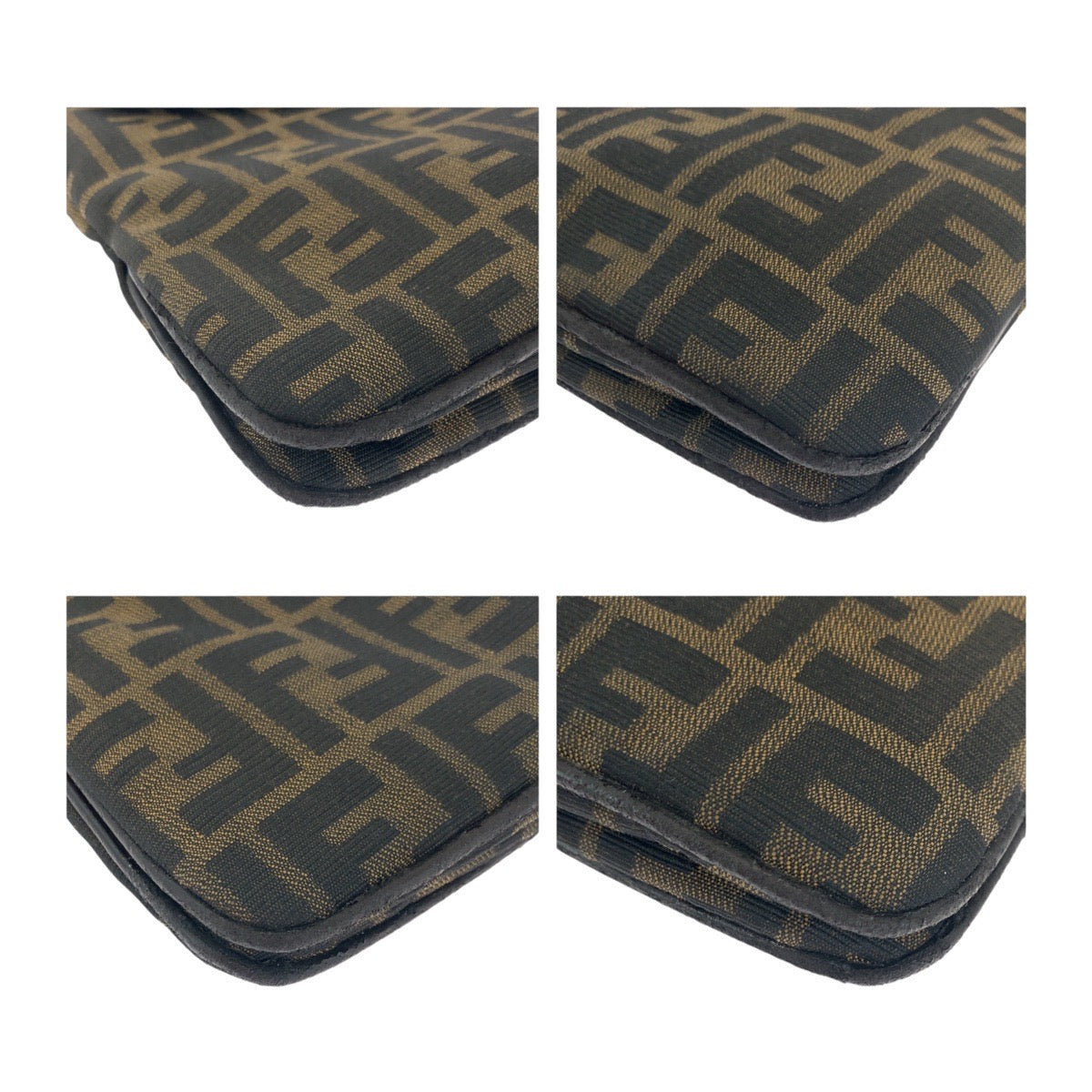 FENDI Shoulder Bag 2384 26796 018 canvas Brown Silver Metal Shoulder Bag handbag Zucca Pattern Women Used Authentic