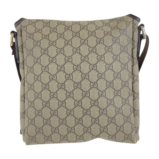 GUCCI Shoulder Bag 223666 GG Supreme Canvas Beige brown Crossbody Shoulder Bag Unisex Women Used Authentic
