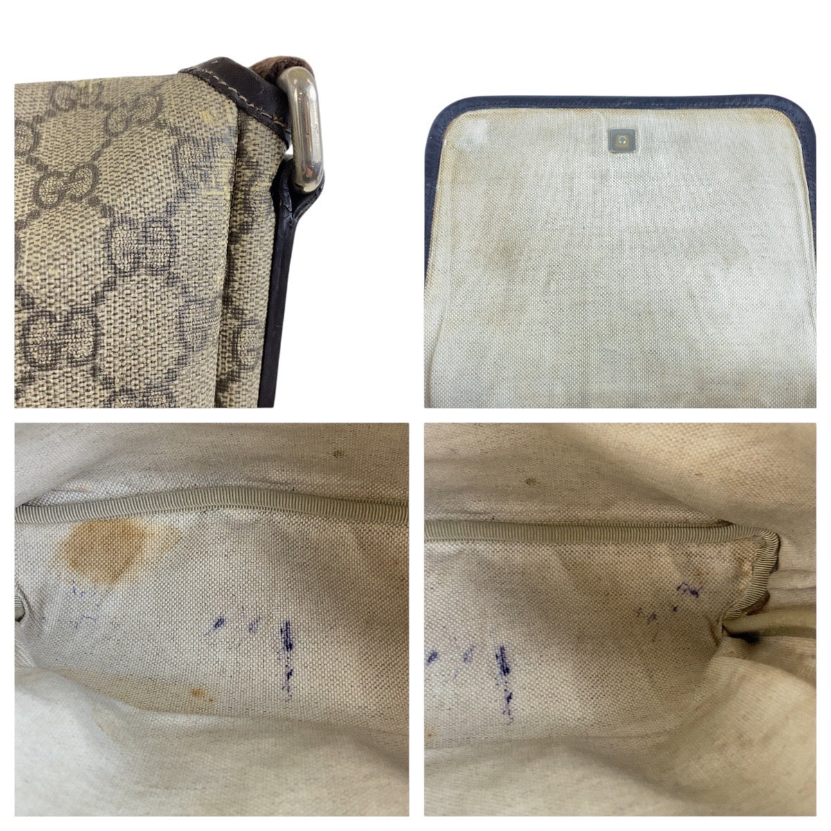 GUCCI Shoulder Bag 223666 GG Supreme Canvas Beige brown Crossbody Shoulder Bag Unisex Women Used Authentic