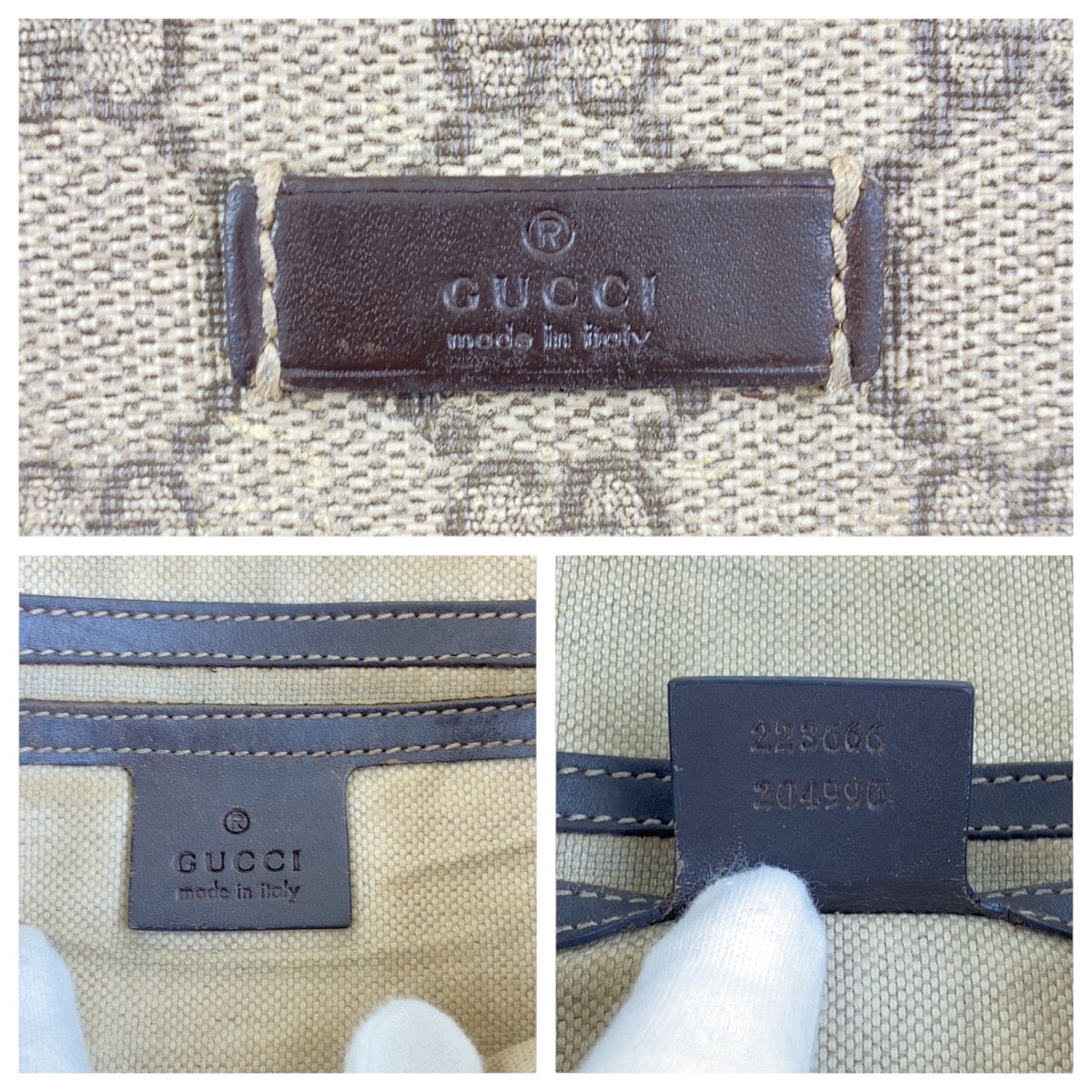 GUCCI Shoulder Bag 223666 GG Supreme Canvas Beige brown Crossbody Shoulder Bag Unisex Women Used Authentic