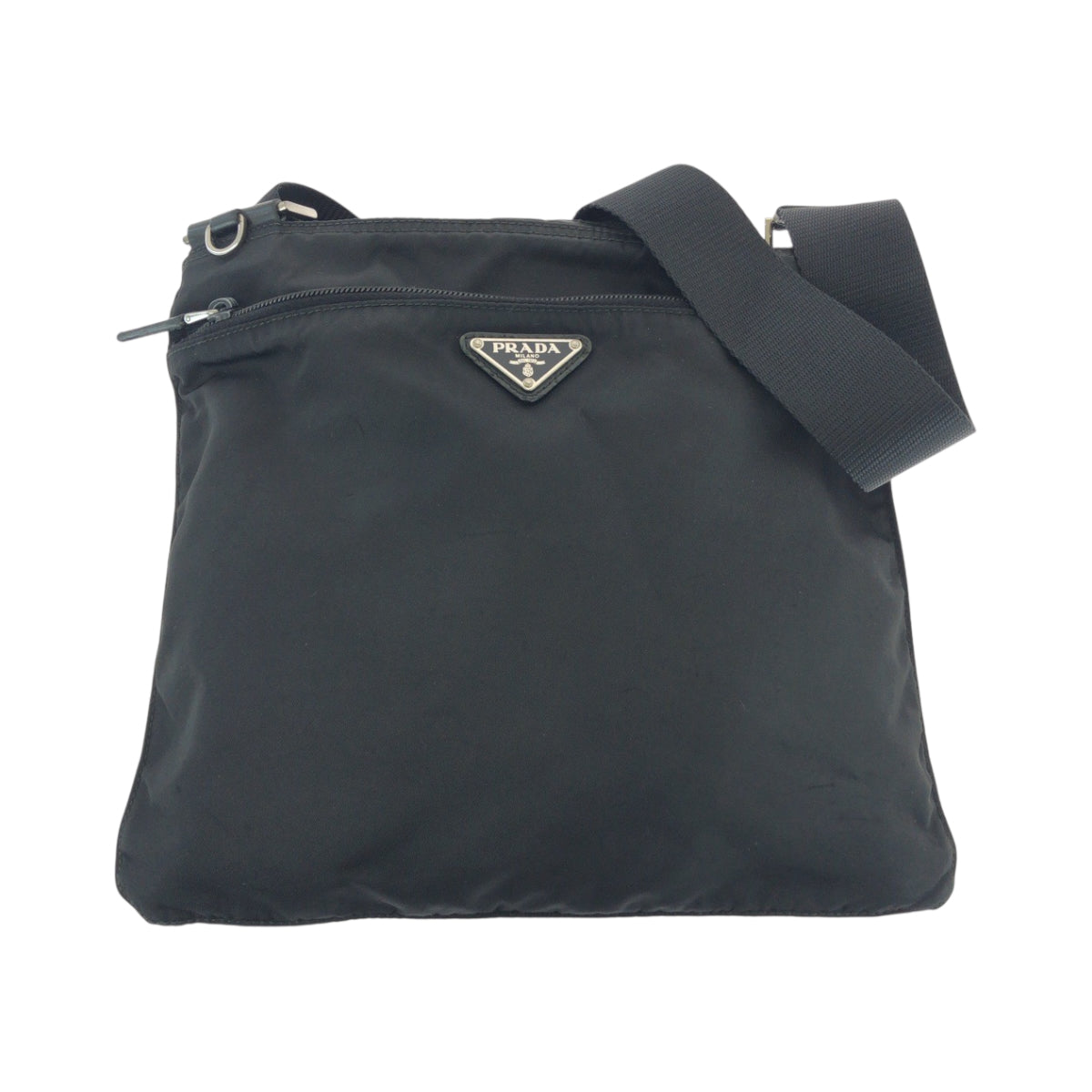 PRADA Shoulder Bag BT7372 Nylon black Shoulder Bag Sacoche Test Triangle With logo Women Used Authentic