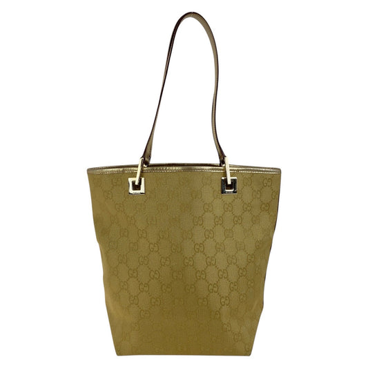GUCCI Shoulder Bag 002 1099 GG canvas, leather gold Shoulder Bag Tote Bag Women Used Authentic