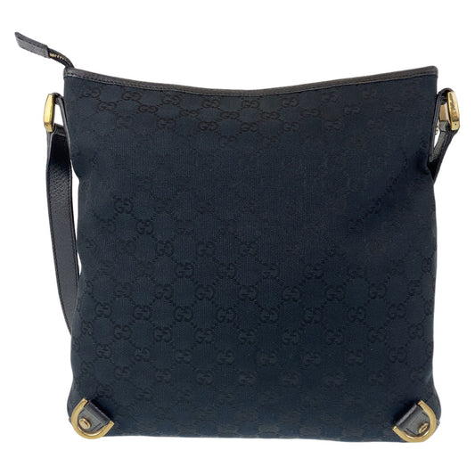 GUCCI Shoulder Bag 131326 GG canvas, leather Black GoldMetal Shoulder Bag Messenger bag Abbey Women Used Authentic