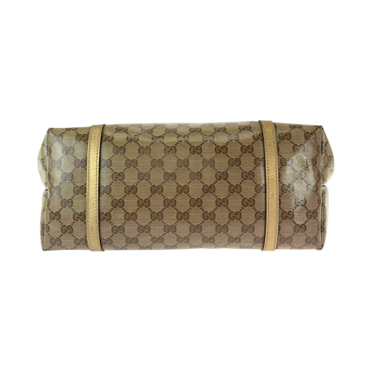 GUCCI Tote Bag 197953 GG Supreme Canvas Brown Gold Gold Metal Tote Bag Shoulder Bag GG crystal Women Used Authentic