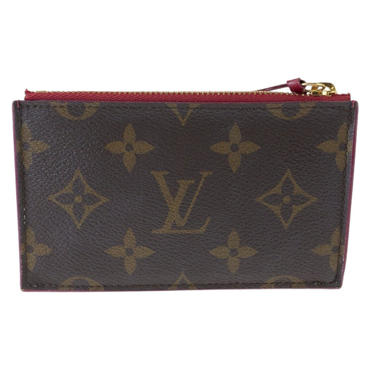 LOUIS VUITTON Coin case M67889 PVC Brown wine red Fragment case Card case Coin case Monogram Porte Cartes Zip Women Used Authentic