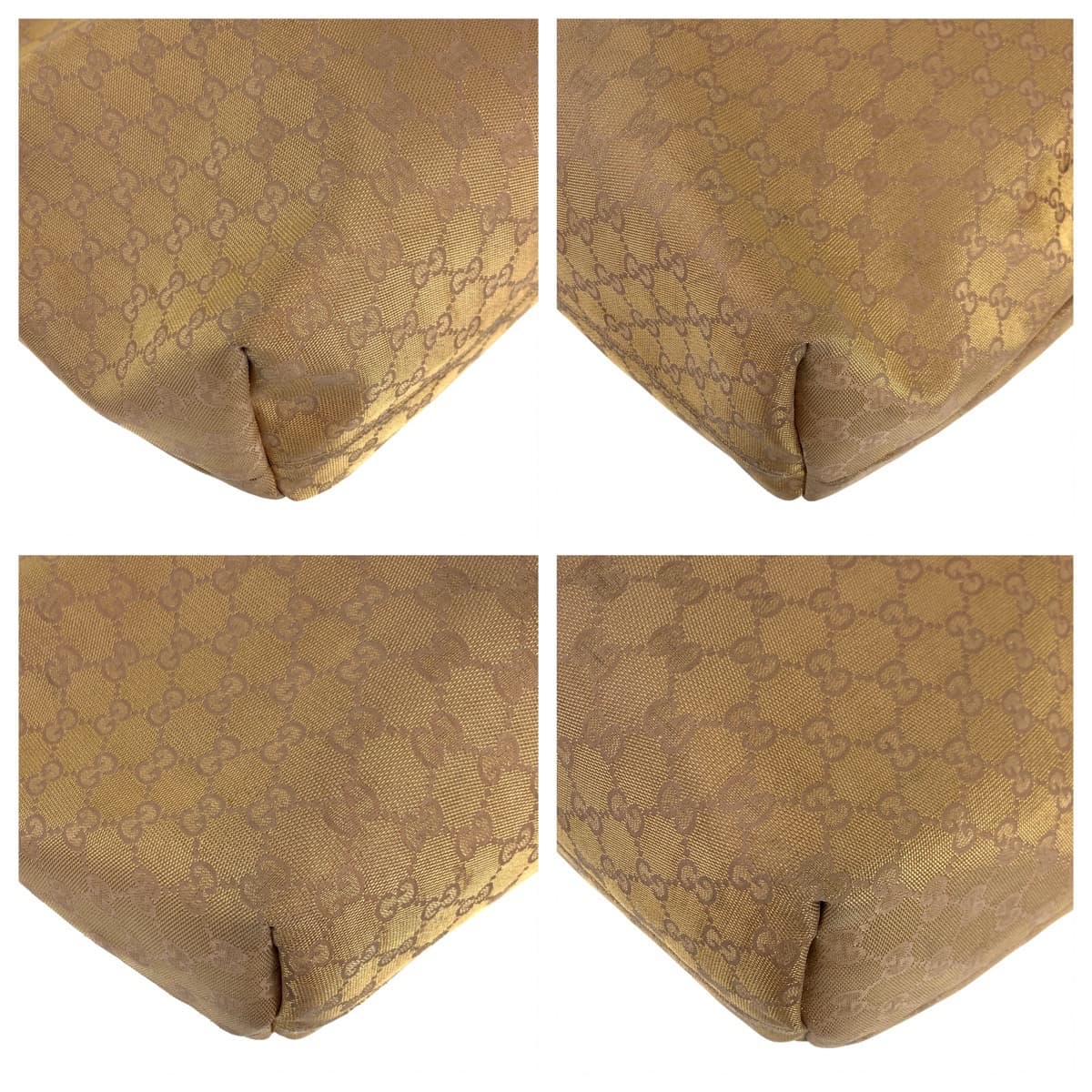 GUCCI Tote Bag 267474 001013 GG canvas Beige gold Tote Bag Shoulder Bag Women Used Authentic