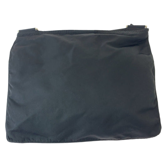 PRADA Shoulder Bag VA0053 Nylon Black Silver Metal Shoulder Bag pochette Test Triangle With logo Women Used Authentic