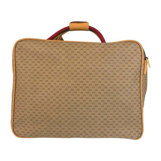 GUCCI Boston Duffel bag GG canvas Beige Multicolor Gold Metal Boston Duffel bag Handbag Travel bag Duffle bag Unisex Old Gucci Shelly Line Micro GG Women(Unisex) Used Authentic