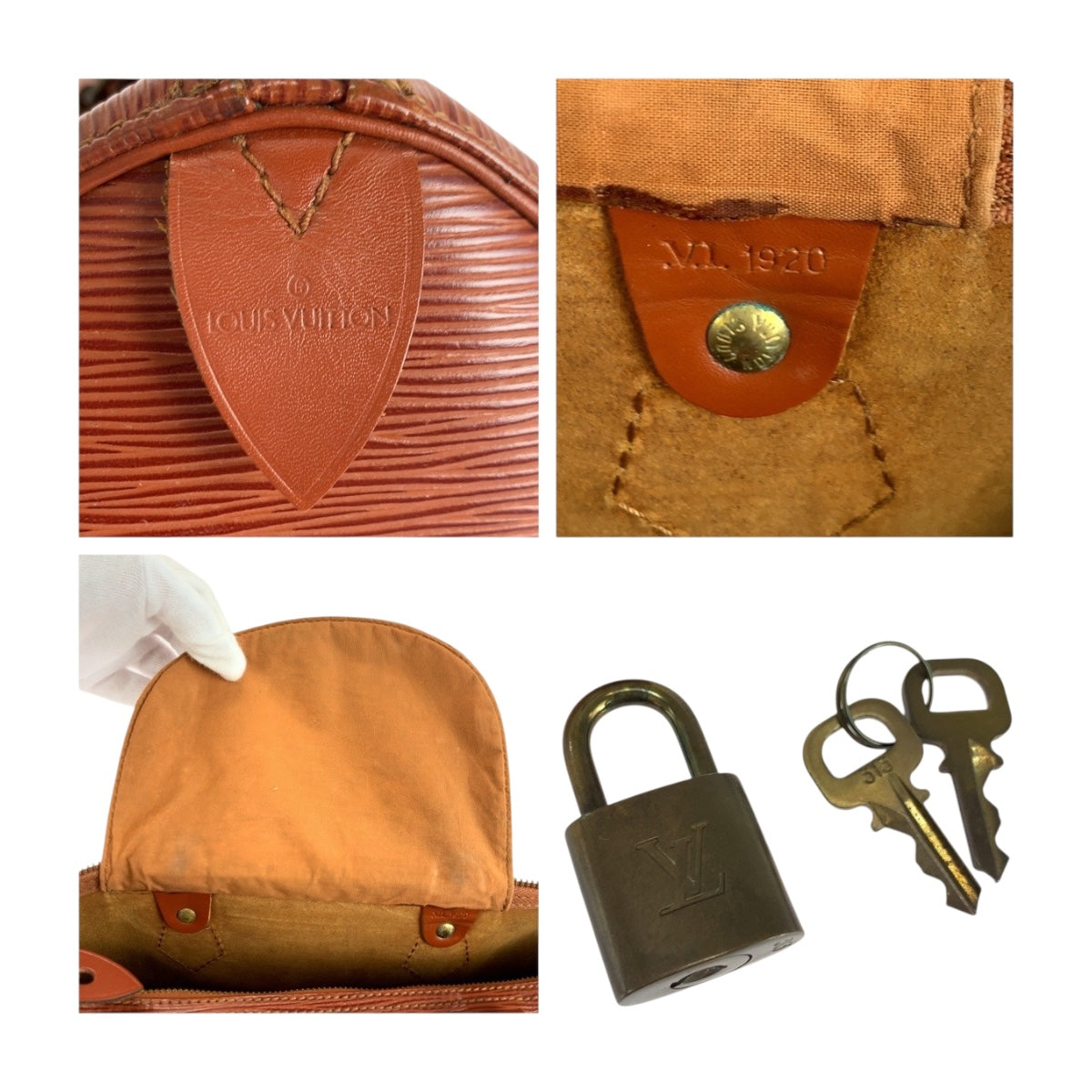 LOUIS VUITTON Handbag M42993 Epi Leather Kenya Brown Brown Gold Metal Epi Speedy 35