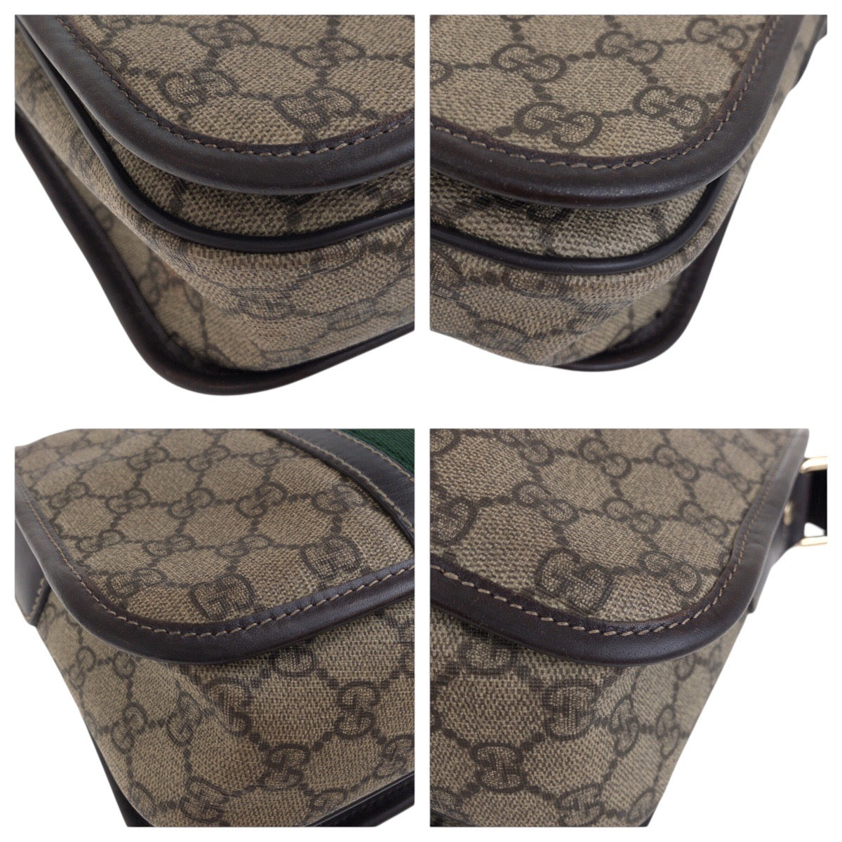 GUCCI Shoulder Bag 211130 GG Supreme Canvas Beige Brown Gold Metal Crossbody Shoulder Bag Unisex Sherry line Women Used Authentic