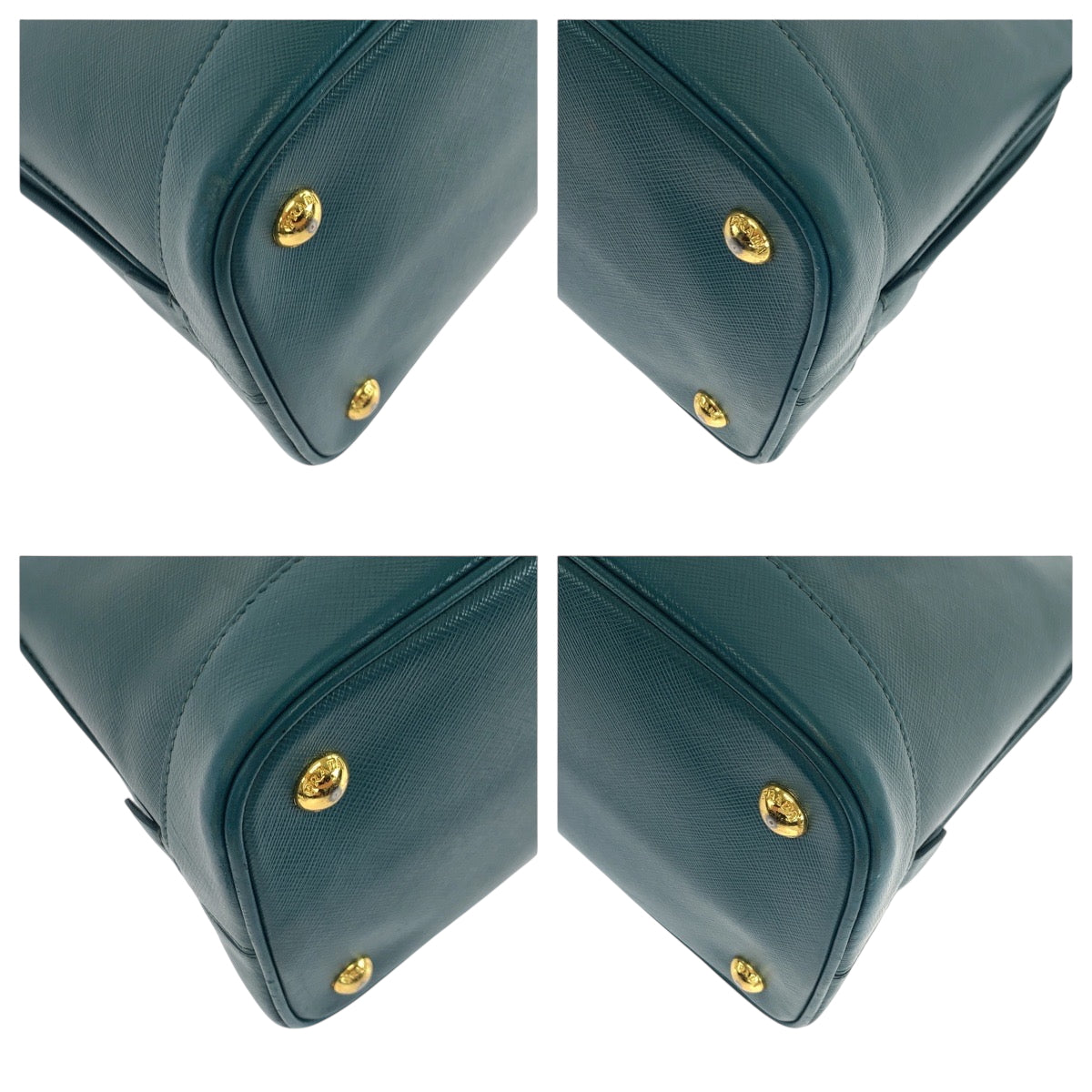 PRADA Shoulder Bag leather Green GoldMetal Saffiano Lacus