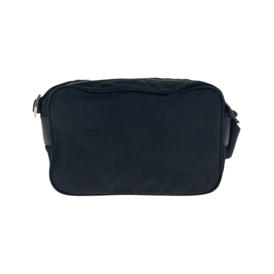 PRADA Shoulder Bag Nylon Black SilverMetal Test Triangle With logo