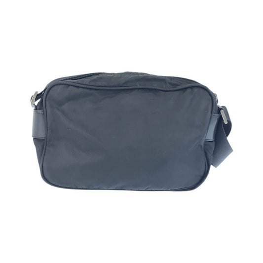 PRADA Shoulder Bag Nylon, Leather black Shoulder Bag Messenger bag Test Triangle With logo Women Used Authentic