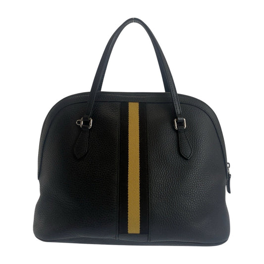 GUCCI Handbag 420023 leather Black Black Beige SilverMetal Sherry line Women Used Authentic