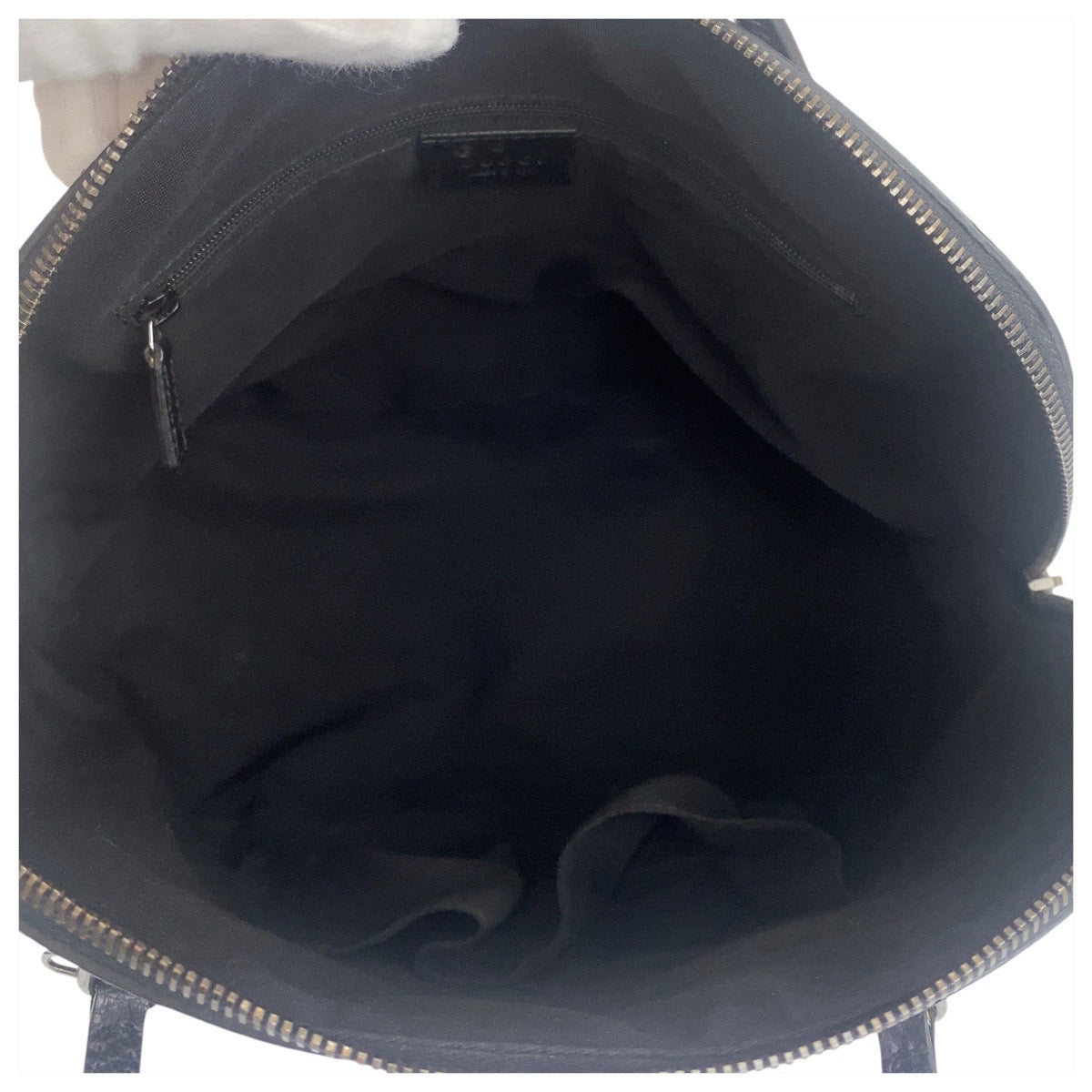 GUCCI Handbag 420023 leather Black Black Beige SilverMetal Sherry line Women Used Authentic