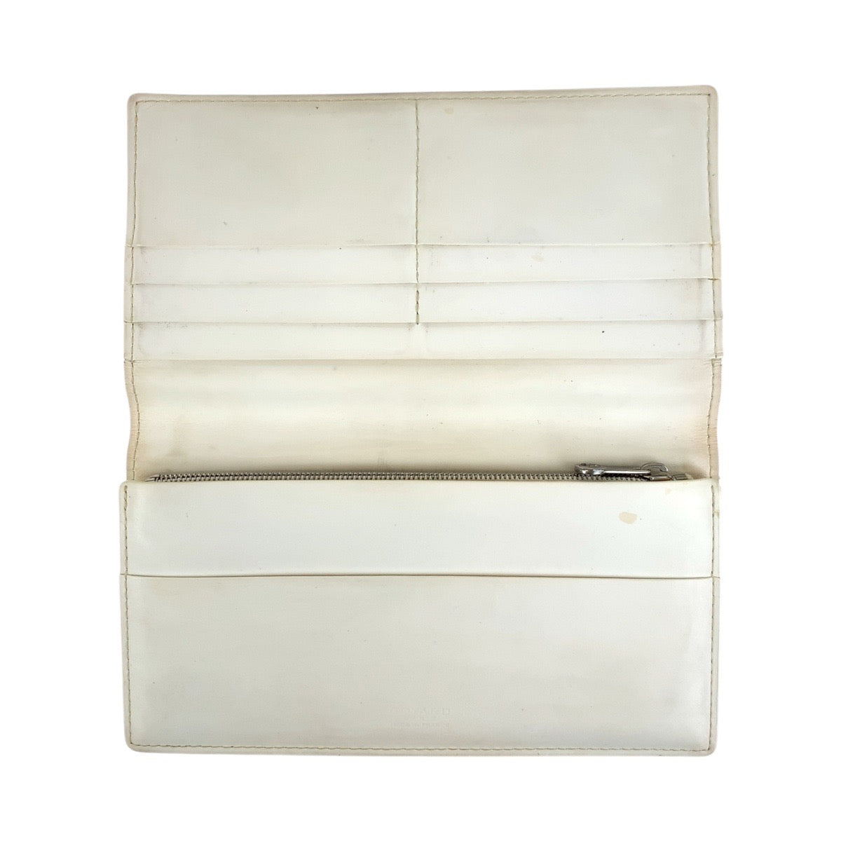 GOYARD Long Wallet Purse PVC White SilverMetal Herringbone