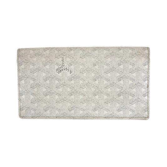 GOYARD Long Wallet Purse PVC White SilverMetal Herringbone