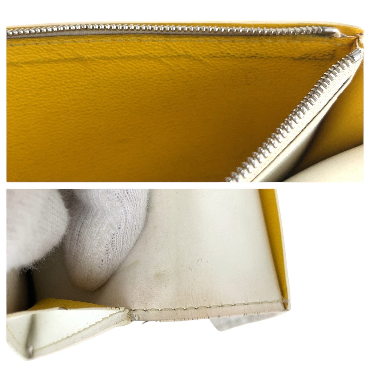 GOYARD Long Wallet Purse PVC White SilverMetal Herringbone