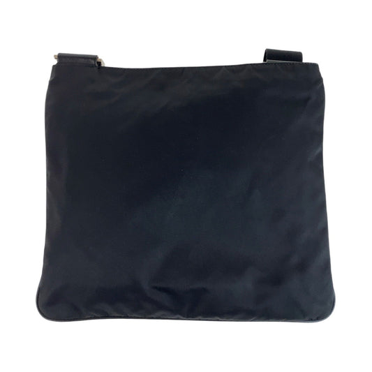 PRADA Shoulder Bag Nylon Black SilverMetal Shoulder Bag Messenger bag Test Triangle With logo Women Used Authentic