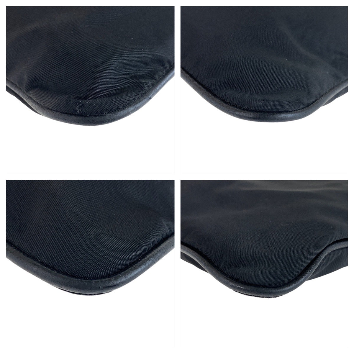 PRADA Shoulder Bag Nylon Black SilverMetal Shoulder Bag Messenger bag Test Triangle With logo Women Used Authentic