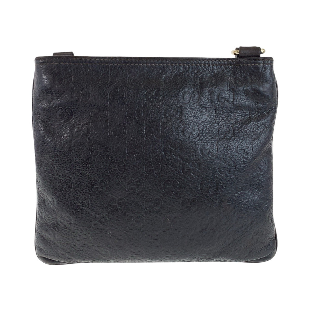 GUCCI Shoulder Bag 201538 leather Brown Gold Metal Shoulder Bag pochette Guccisima mens Used Authentic
