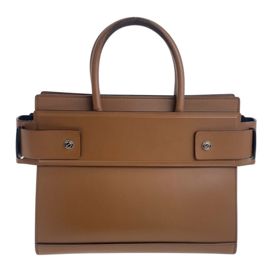 Givenchy Handbag leather Brown Silver Metal Handbag Shoulder Bag 2WAY Horizon Small Bag Women Used Authentic