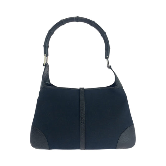 GUCCI Shoulder Bag 001 4060 GG canvas Black SilverMetal Shoulder Bag Shoulder Bag Bamboo Women Used Authentic