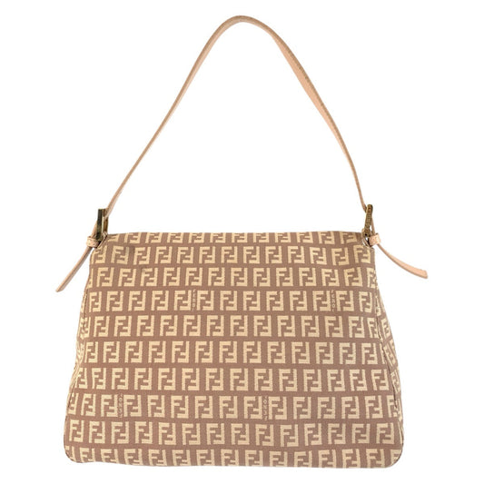 FENDI Shoulder Bag 8BR001LPN059 Canvas, Leather Pink Beige Gold Metal Zucchino Mamma Bucket Women Used Authentic