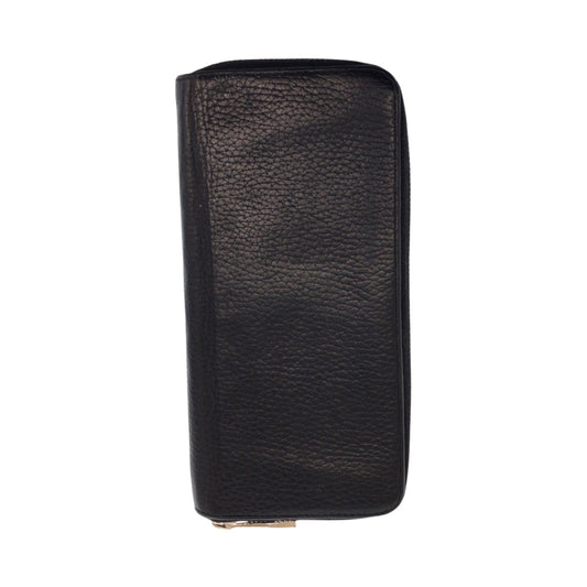 LOUIS VUITTON Long Wallet Purse M58412 leather Black SilverMetal Long Wallet Purse Zip Around Zippy Wallet Vertical mens Used Authentic