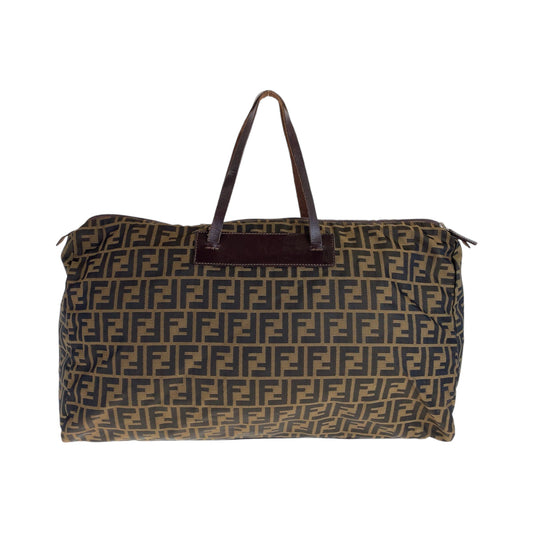 FENDI Boston Duffel bag 15418 0 009 canvas Brown Silver Metal Boston Duffel bag unisex Zucca Women Used Authentic