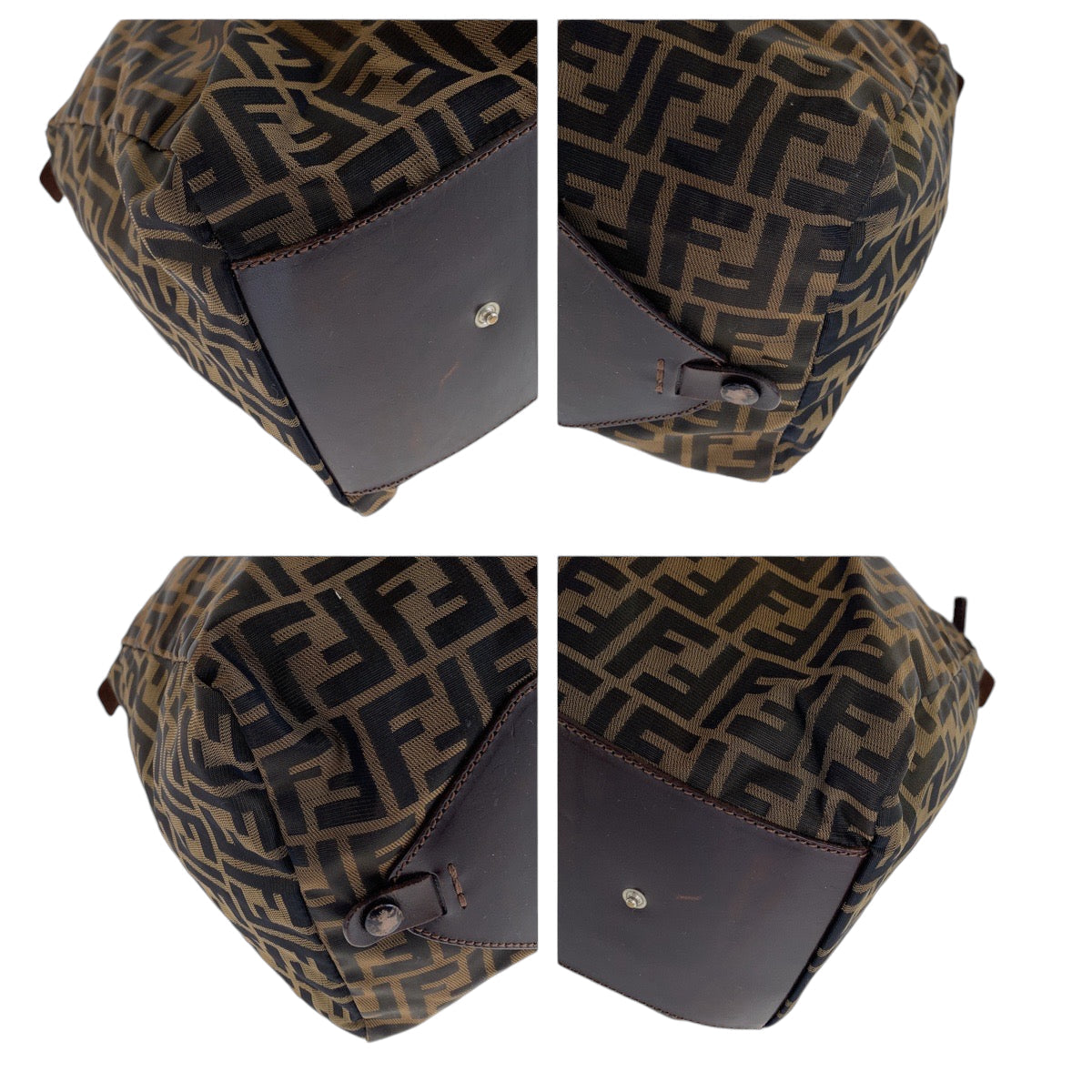 FENDI Boston Duffel bag 15418 0 009 canvas Brown Silver Metal Boston Duffel bag unisex Zucca Women Used Authentic