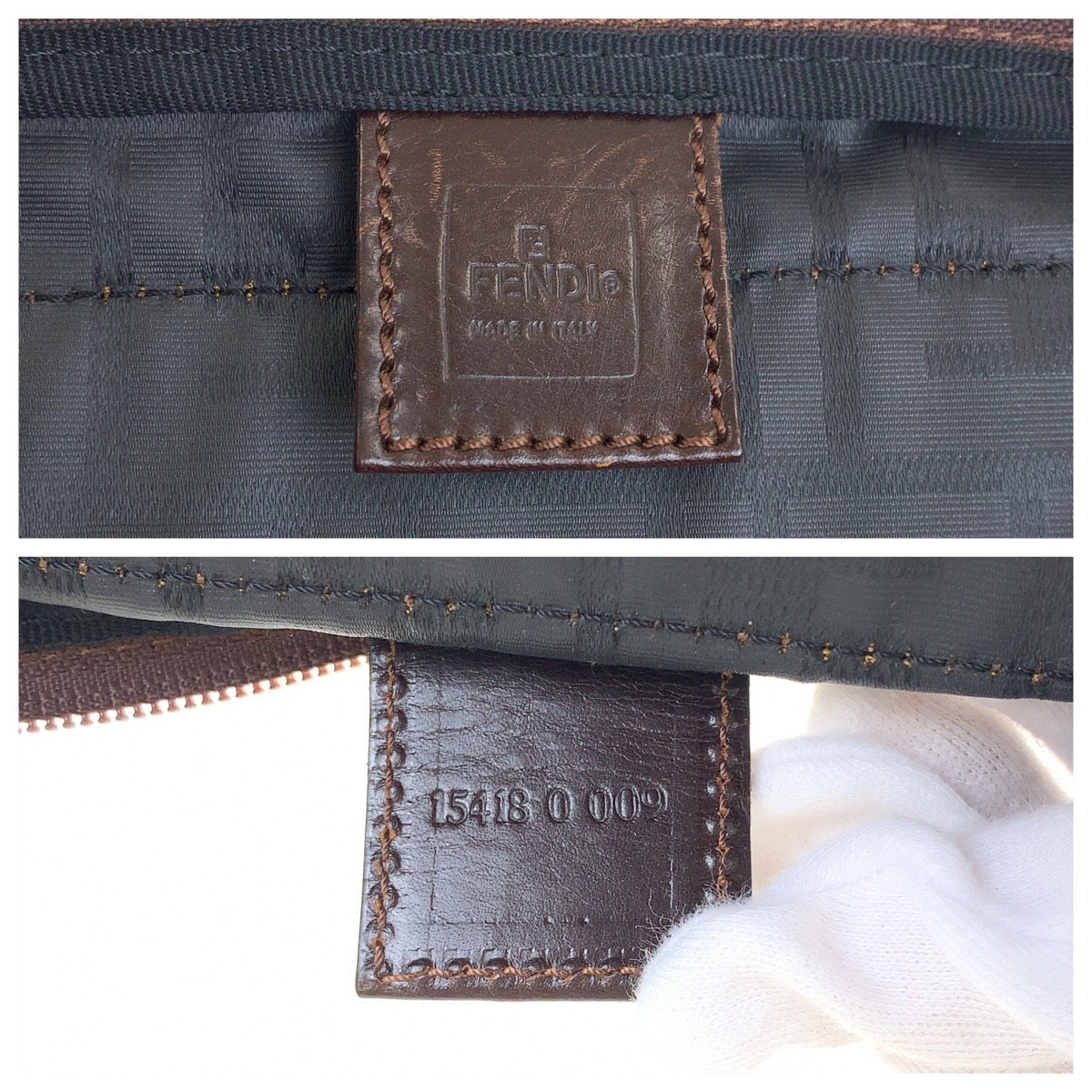 FENDI Boston Duffel bag 15418 0 009 canvas Brown Silver Metal Boston Duffel bag unisex Zucca Women Used Authentic