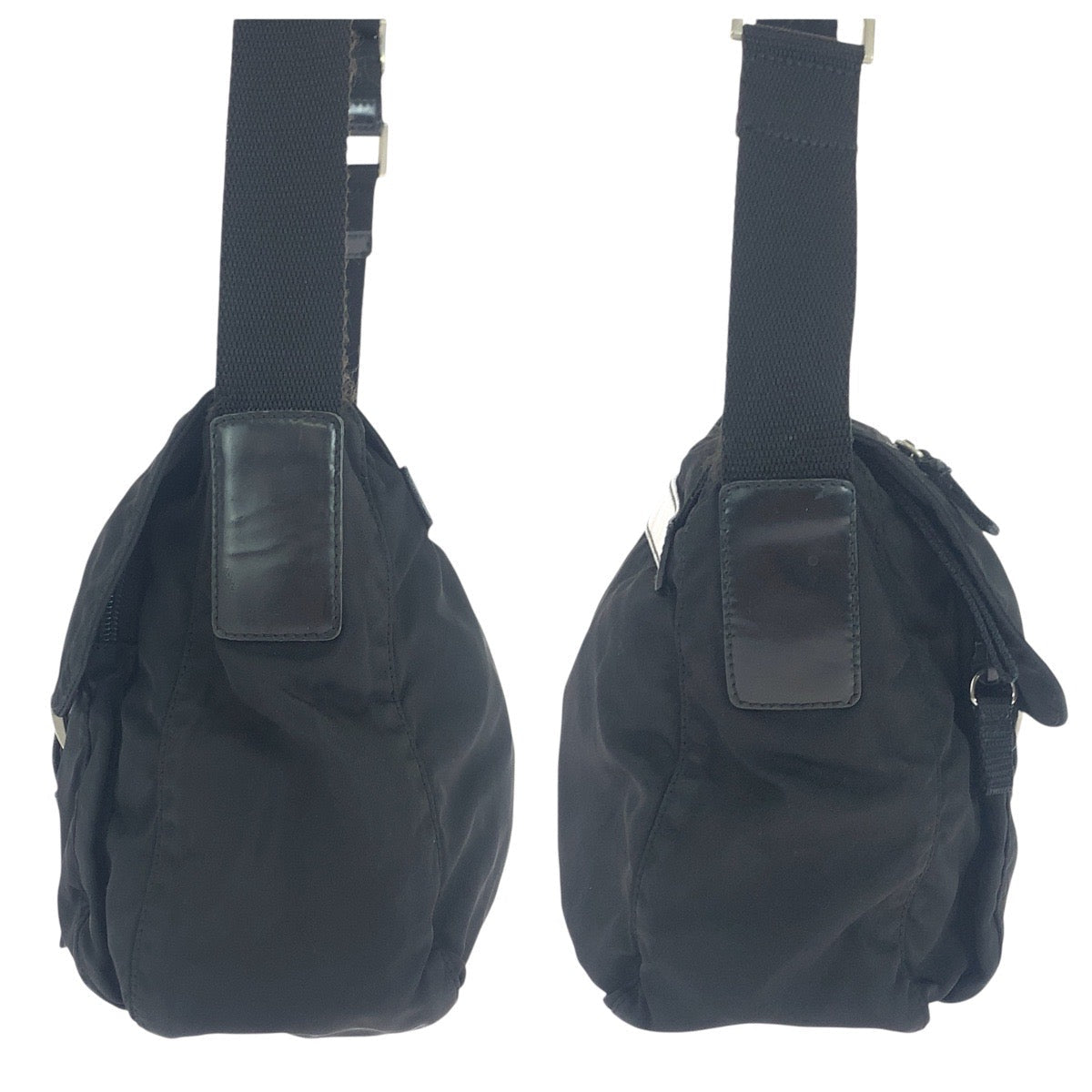 PRADA Shoulder Bag Nylon black Crossbody Shoulder Bag Unisex Test Triangle With logo Women Used Authentic
