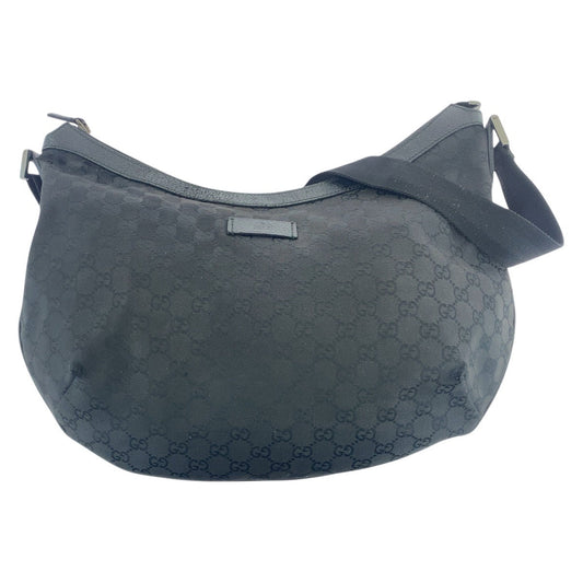 GUCCI Shoulder Bag 189752 GG canvas, leather black Crossbody Shoulder Bag Women Used Authentic