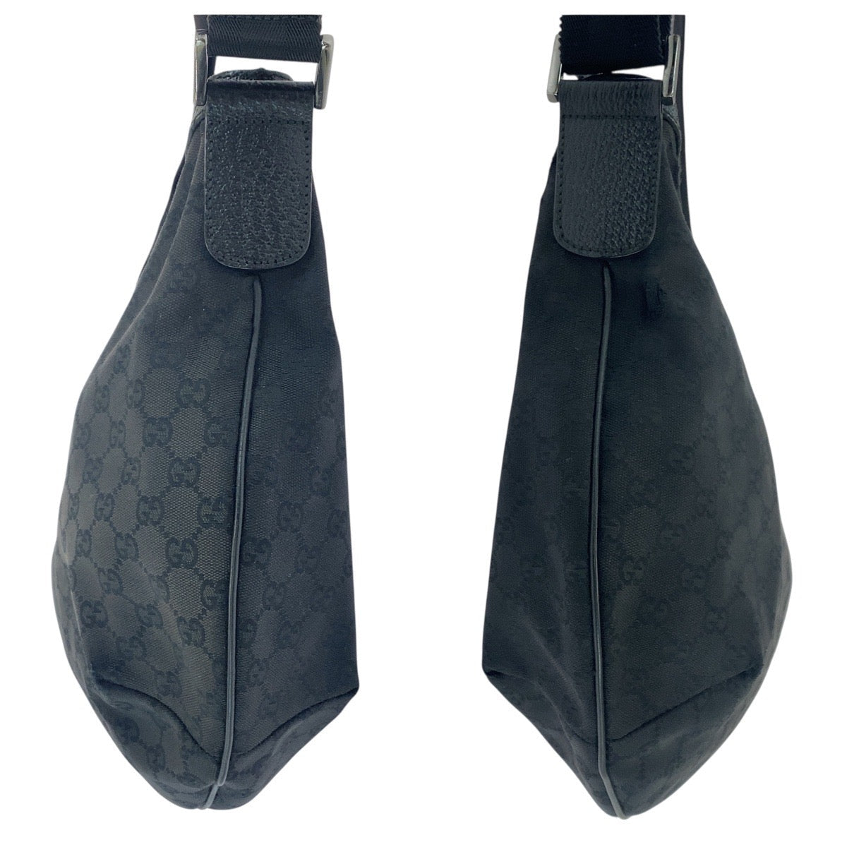 GUCCI Shoulder Bag 189752 GG canvas, leather black Crossbody Shoulder Bag Women Used Authentic