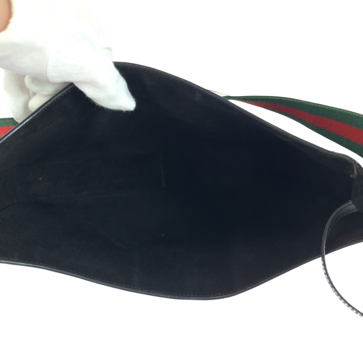 GUCCI Shoulder Bag 001 3246 Patent leather Black SilverMetal Shoulder Bag Shoulder Bag Sherry line Women Used Authentic