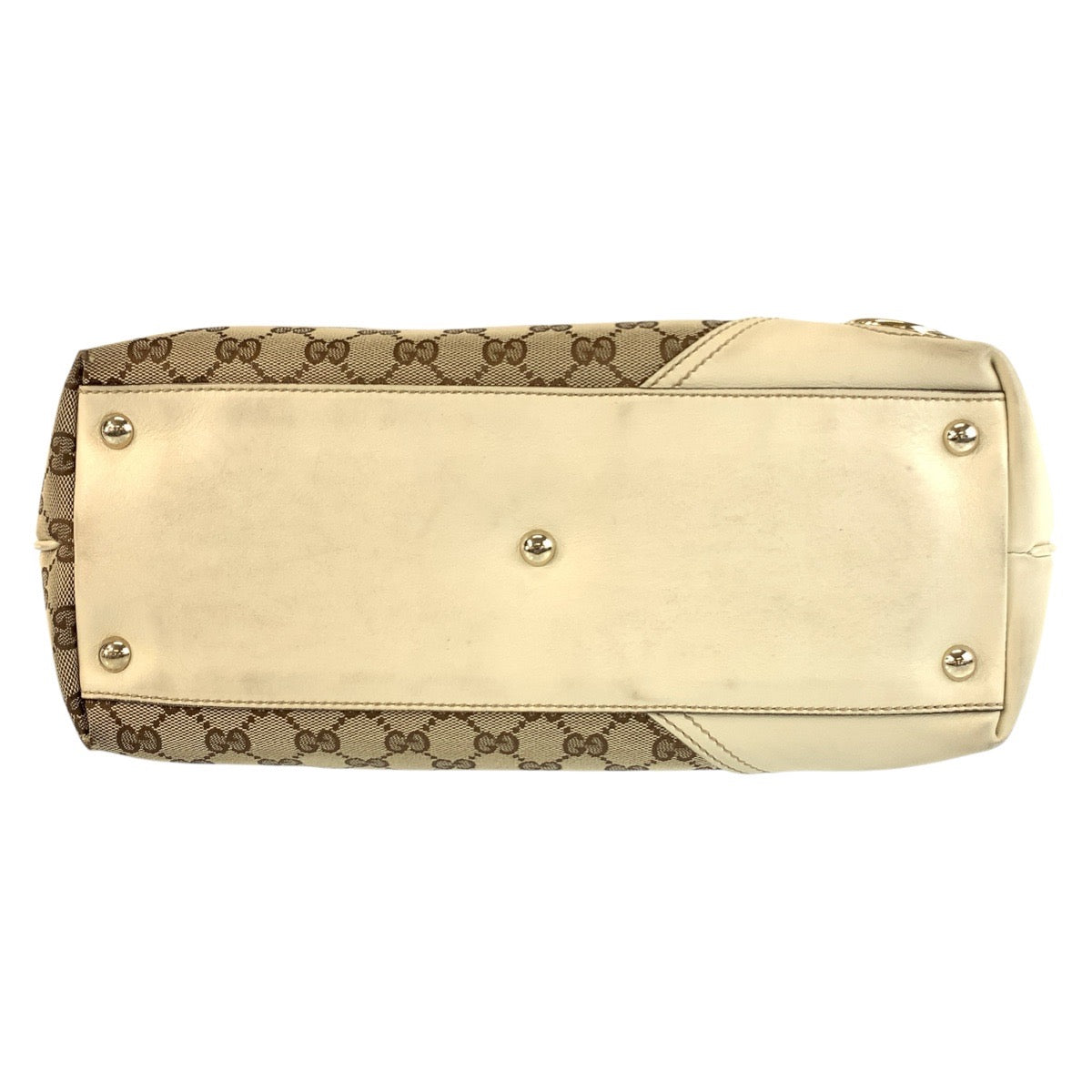 GUCCI Tote Bag 169945 GG canvas, leather beige Abby Newbritt Women Used Authentic