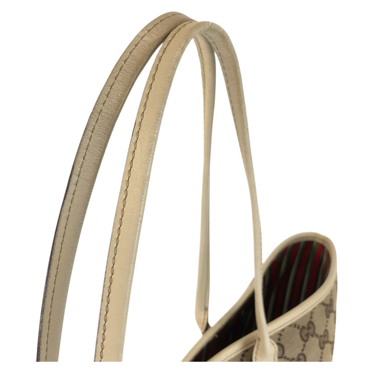 GUCCI Tote Bag 169945 GG canvas, leather beige Abby Newbritt Women Used Authentic