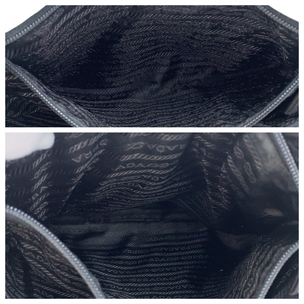 PRADA Tote Bag Nylon, Leather black Tote Bag Shoulder Bag Test Triangle With logo Women Used Authentic