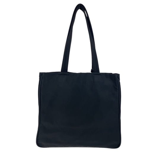 PRADA Tote Bag Nylon, Leather black Tote Bag Shoulder Bag Test Triangle With logo Women Used Authentic