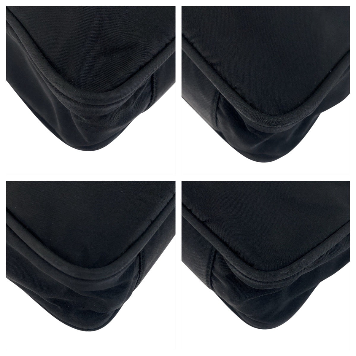 PRADA Tote Bag Nylon, Leather black Tote Bag Shoulder Bag Test Triangle With logo Women Used Authentic