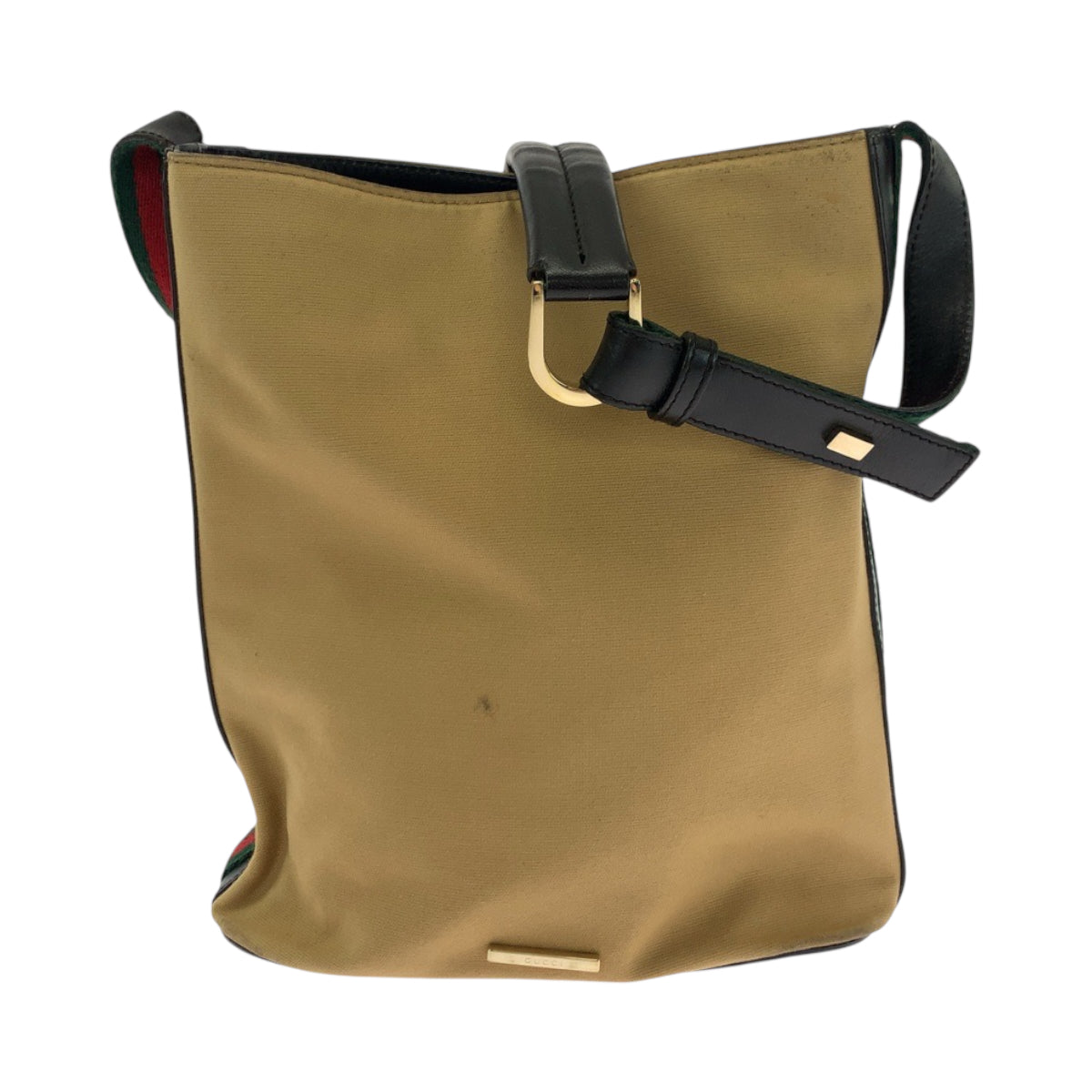 GUCCI Shoulder Bag 001 4286 canvas Camel Brown Gold Metal Shoulder Bag Shoulder Bag Sherry line Women Used Authentic