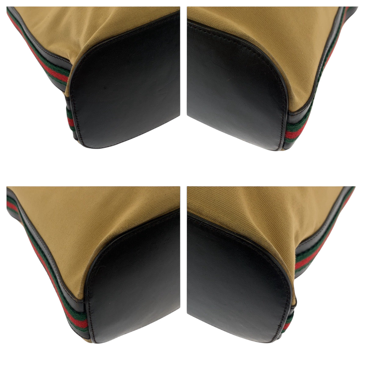 GUCCI Shoulder Bag 001 4286 canvas Camel Brown Gold Metal Shoulder Bag Shoulder Bag Sherry line Women Used Authentic