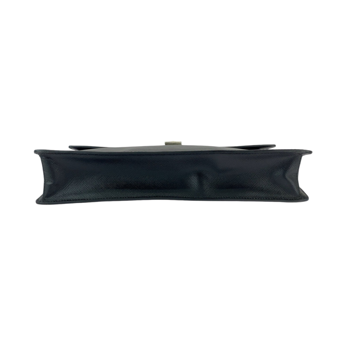PRADA Clutch bag VR089M leather Bicolor Green Black Clutch bag Business bag Document case Safiano Triangle With logo mens Used Authentic