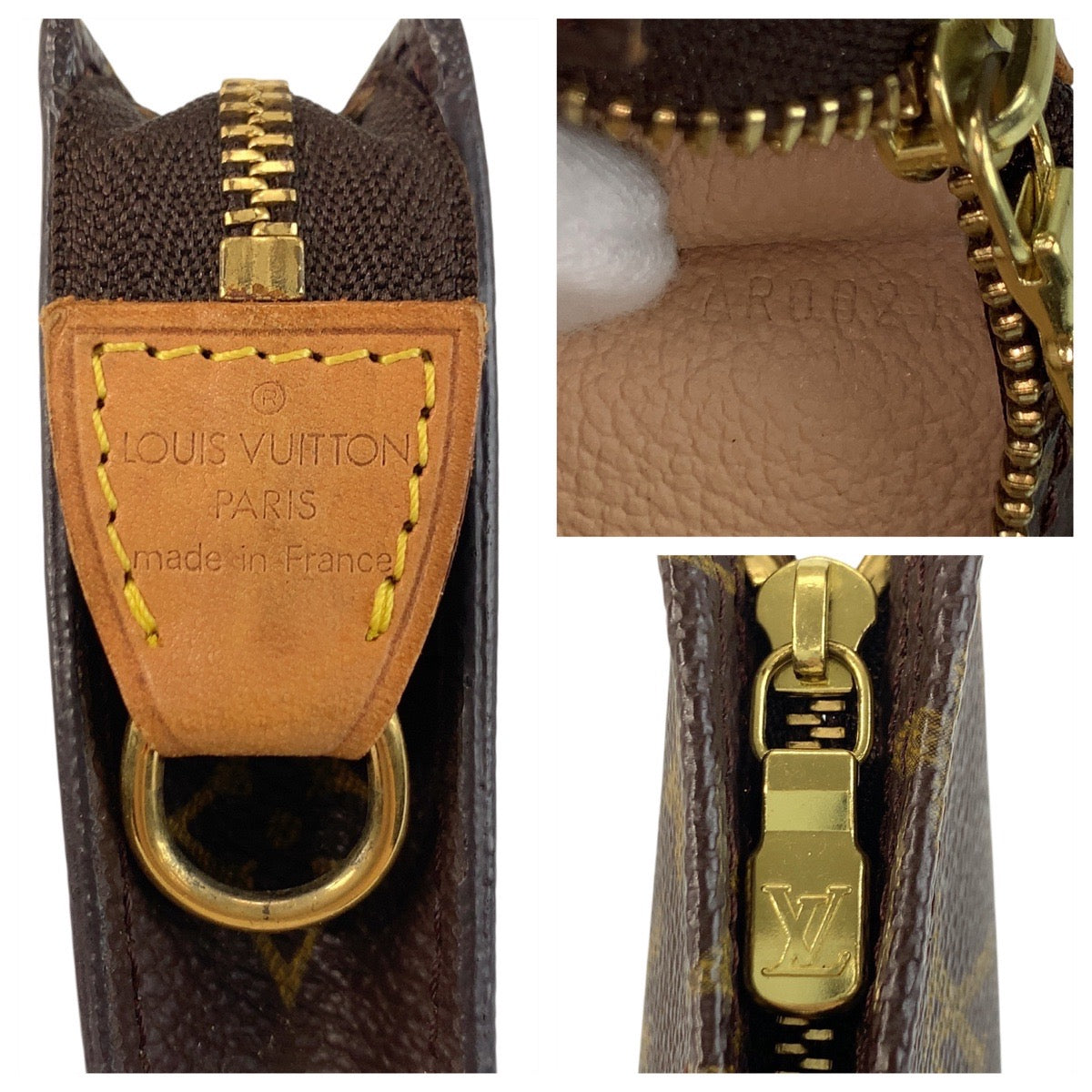 LOUIS VUITTON Pouch M47546 PVC Brown Gold Metal Monogram posh toilette 15