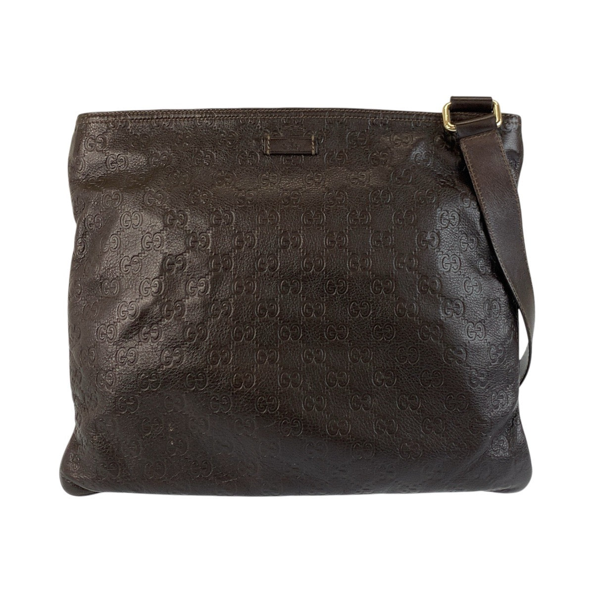 GUCCI Shoulder Bag 201446 leather Brown Silver Metal Shoulder Bag Messenger Bag Unisex Guccisima mens Used Authentic