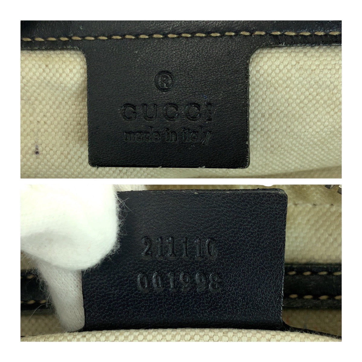 GUCCI Shoulder Bag 211110 GG Supreme Canvas Beige Navy SilverMetal Shoulder Bag Bum Bag Sling bag mens Used Authentic