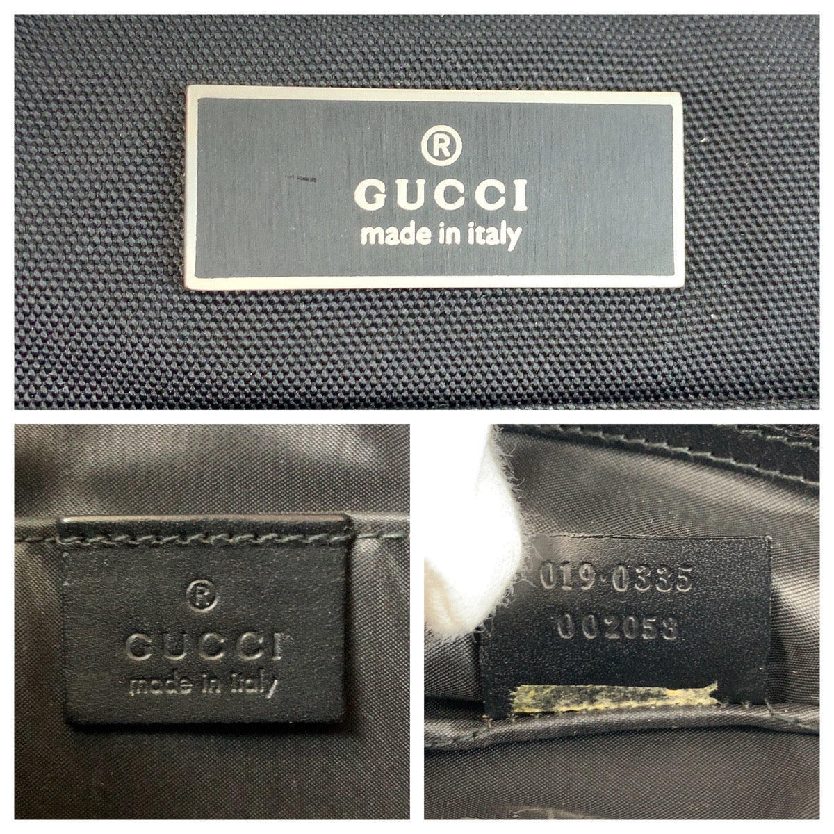 GUCCI Shoulder Bag 019 0335 Nylon, Leather black Shoulder Bag Messenger bag mens Used Authentic