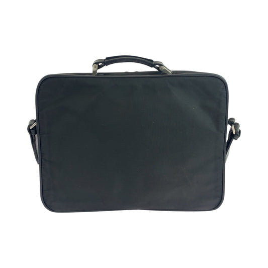 PRADA Shoulder Bag Nylon Black SilverMetal Shoulder Bag Business Bag Test Triangle With logo mens Used Authentic